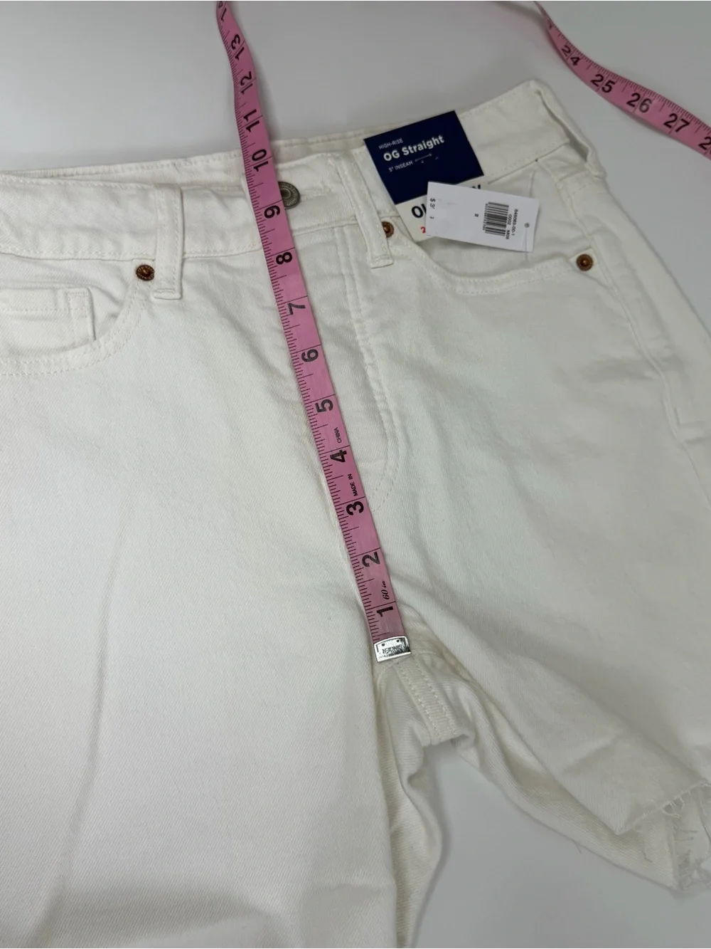 Old Navy Shorts Womens 2 White Jean Denim OG Straight 5 Inch Inseam NWT NEW